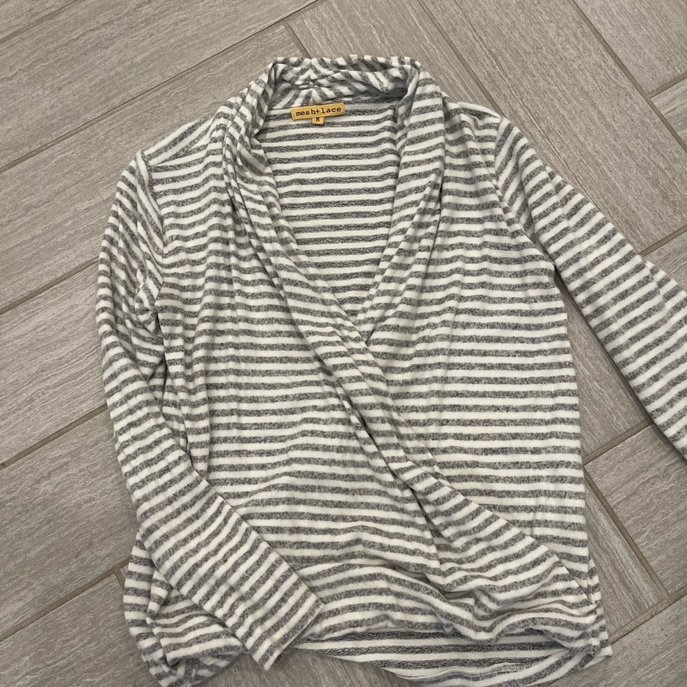 Women’s mesh and lace sweater